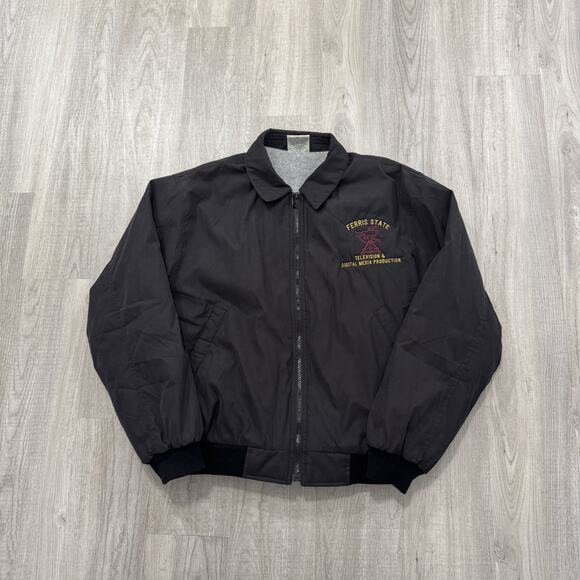 Vintage Ferris State Jacket Mens Medium Television Digital Media Production 90s - Picture 1 of 7